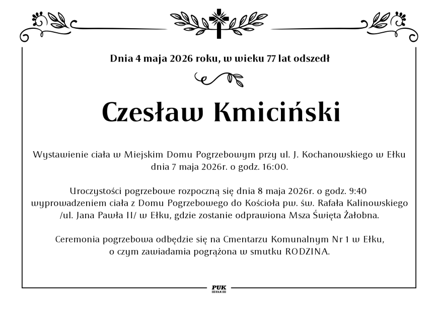 Czesław Kmiciński - nekrolog